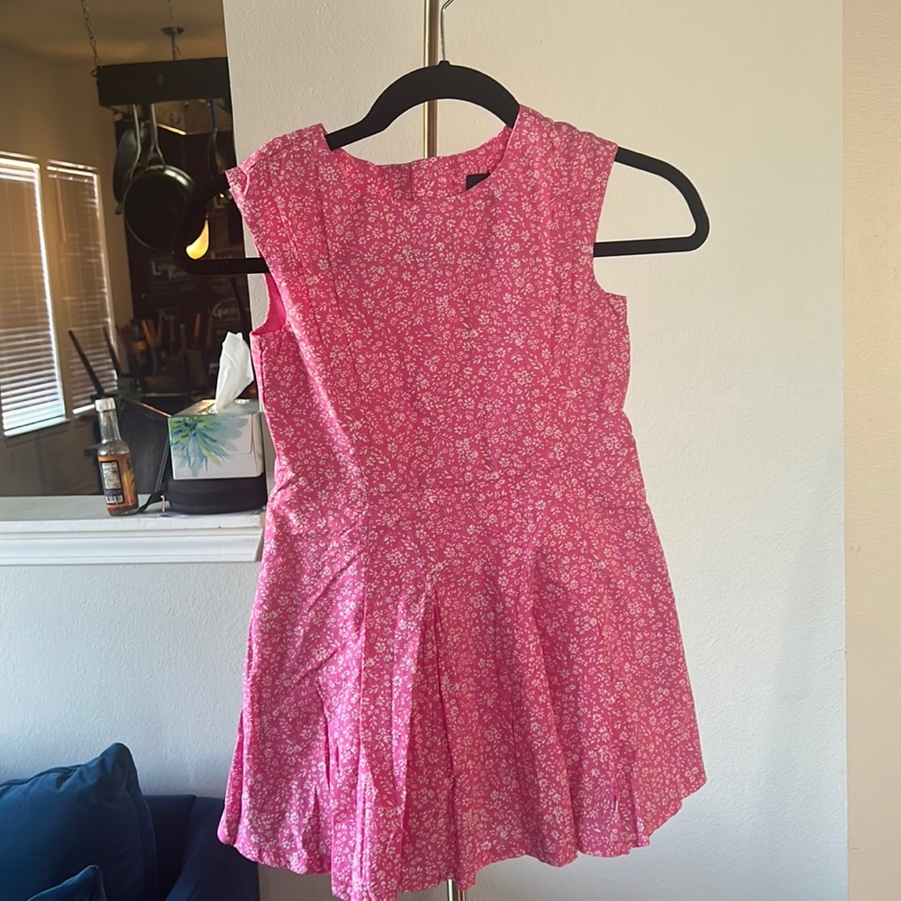 Gap kids hot pink dress floral size 6